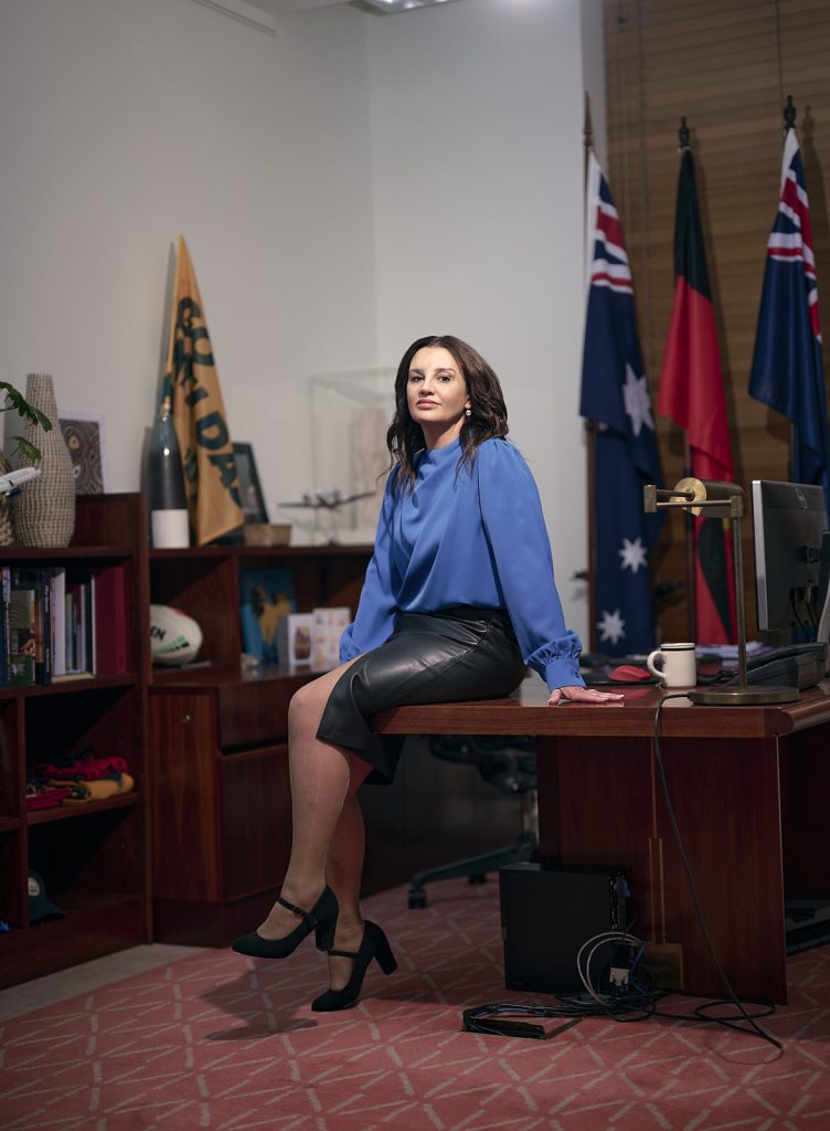 Editorial portrait of Jackie Lambie, Independent Senator. 